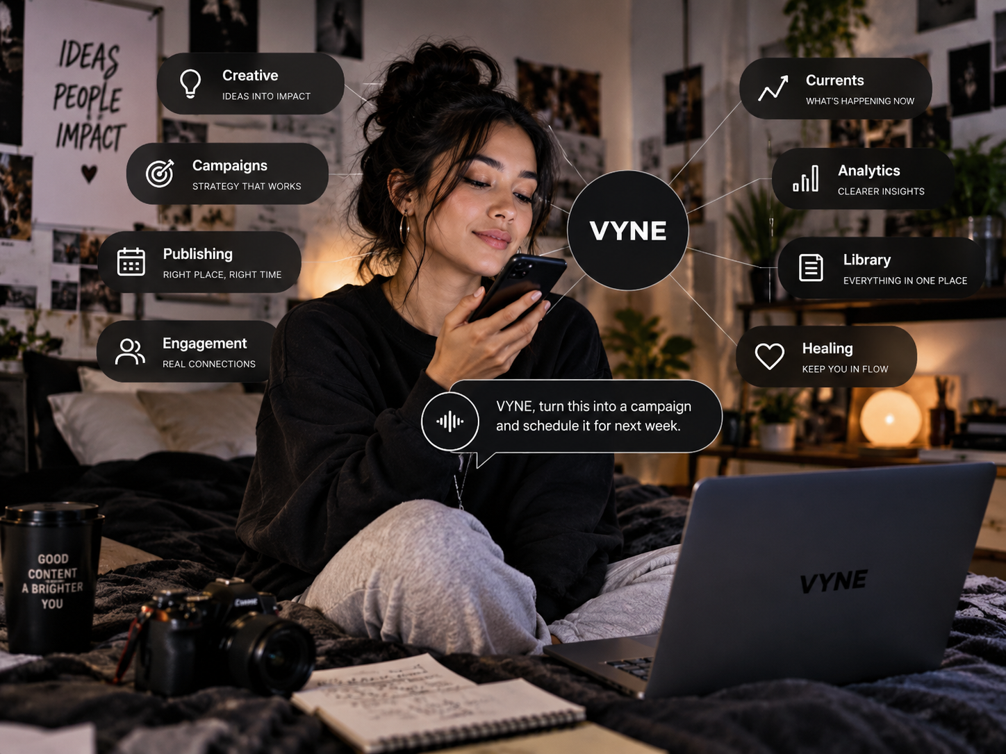 A creator working with VYNE and supported by the VYNE Intelligence Team